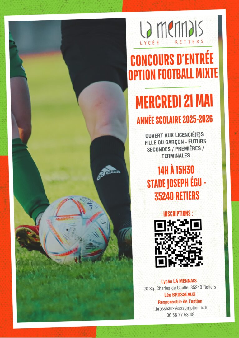 Concours d’entrée Option Foot mixte mai 2025